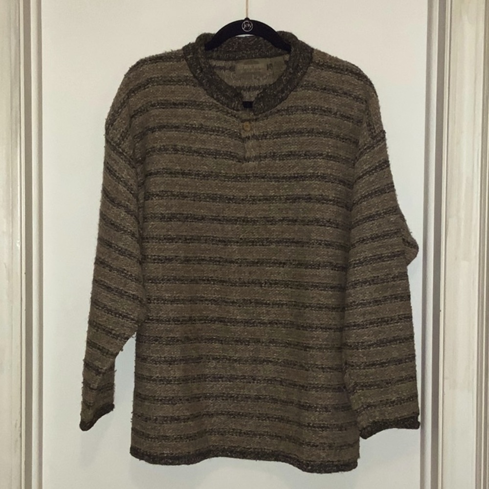 Structure Men’s Beige Striped Sweater Medium